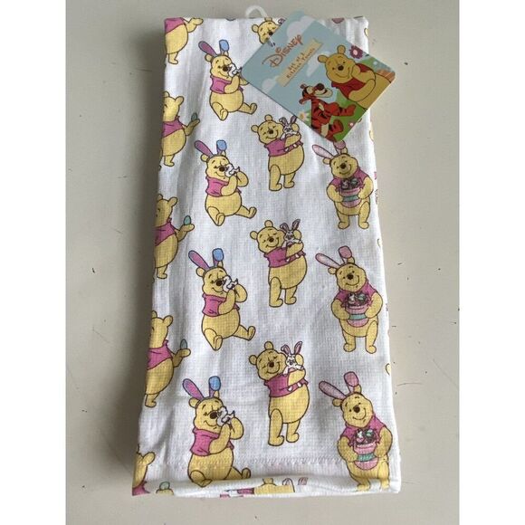 2 Pack Disney Winnie the Pooh Easter Bunny Spring Kitchen Towels 16 X 26” NEW - Picture 1 of 12